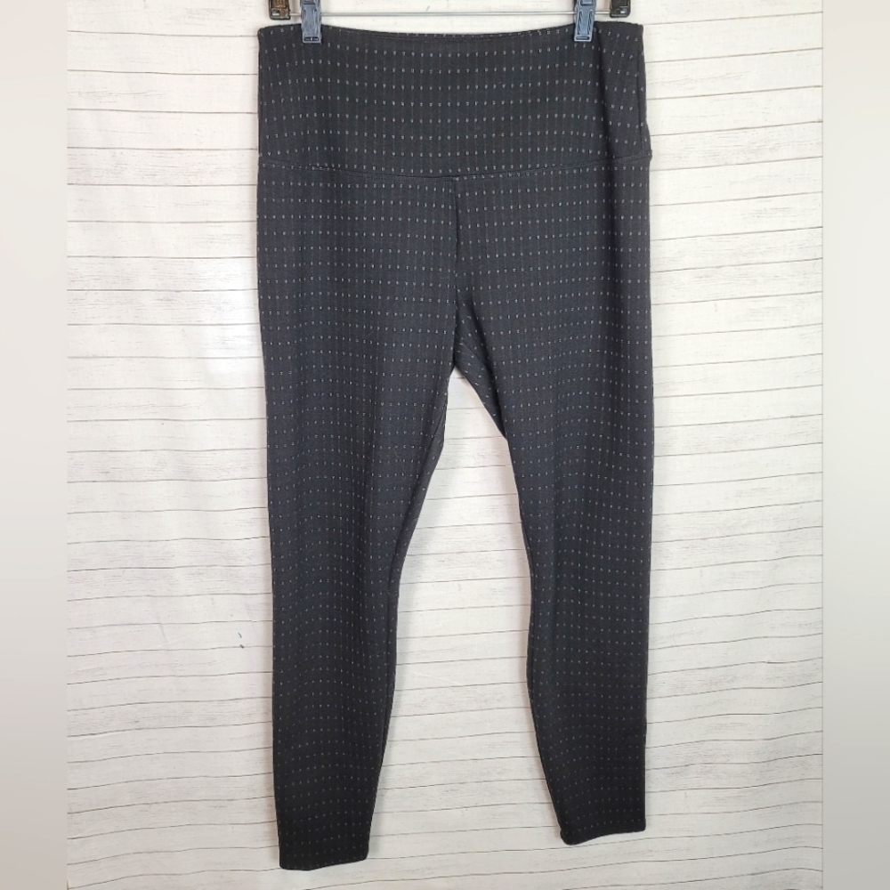 LYSSE FLOWER PIN DOT PRINT SKINNY LEGGINGS, SZ LARGE